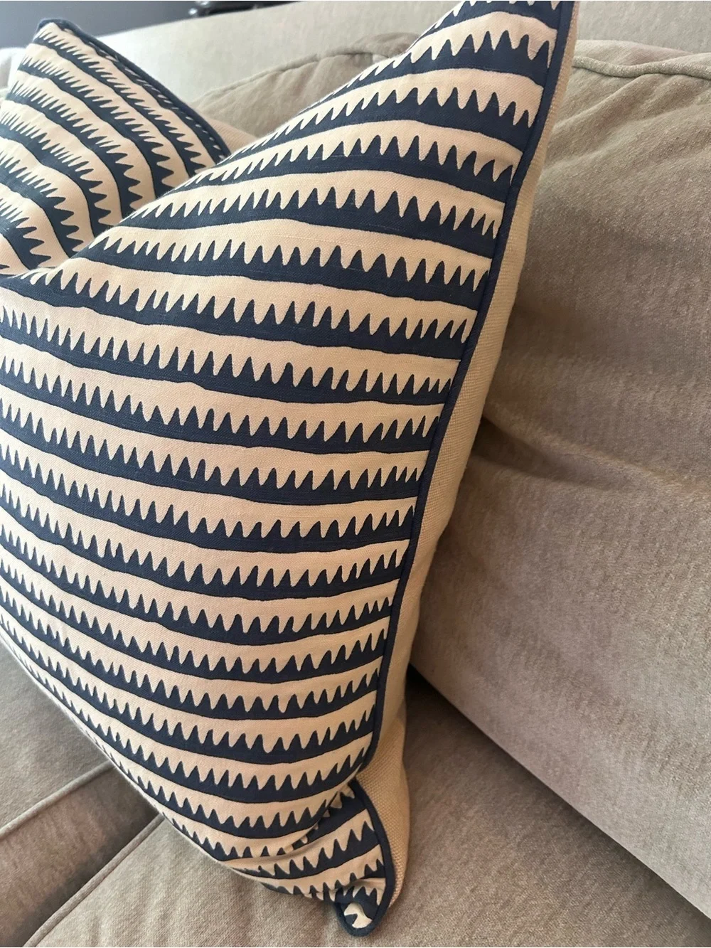 Ryan Studio Schumacher 20x20 Corfu blue tan pillows (2)